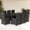 Image de vidaXL Ensemble à Manger de Jardin avec Coussins 9 pcs, Table et Chaises avec Dossier Réglable, Meubles d'Extérieur, 3212642