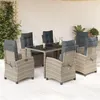 Image de vidaXL Ensemble à Manger de Jardin avec Coussins 7 pcs, Table et Chaises avec Dossier Réglable, Meubles d'Extérieur, 3212648