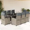 Image de vidaXL Ensemble à Manger de Jardin avec Coussins 9 pcs, Table et Chaises avec Dossier Réglable, Meubles d'Extérieur, 3212652