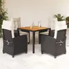Image de vidaXL Ensemble à Manger de Jardin avec Coussins 5 pcs, Table et Chaises avec Dossier Réglable, Meubles d'Extérieur, 3212655