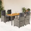 Image de vidaXL Ensemble à Manger de Jardin avec Coussins 5 pcs, Table et Chaises avec Dossier Réglable, Meubles d'Extérieur, 3212674