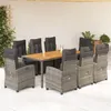 Image de vidaXL 9-delige Tuinset met kussens poly rattan grijs3212678