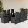 Image de vidaXL Ensemble à Manger de Jardin avec Coussins 9 pcs, Table et Chaises avec Dossier Réglable, Meubles d'Extérieur, 3212685