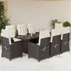 Image de vidaXL 9-delige Tuinset met kussens poly rattan bruin3212687