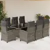 Image de vidaXL Ensemble à Manger de Jardin avec Coussins 9 pcs, Table et Chaises avec Dossier Réglable, Meubles d'Extérieur, 3212690