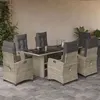 Image de vidaXL Ensemble à Manger de Jardin avec Coussins 7 pcs, Table et Chaises avec Dossier Réglable, Meubles d'Extérieur, 3212698