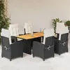 Image de vidaXL Ensemble à Manger de Jardin avec Coussins 7 pcs, Table et Chaises avec Dossier Réglable, Meubles d'Extérieur, 3212704