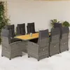 Image de vidaXL 9-delige Tuinset met kussens poly rattan grijs3212711