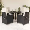Image de vidaXL Ensemble à Manger de Jardin avec Coussins 5 pcs, Table et Chaises avec Dossier Réglable, Meubles d'Extérieur, 3212724