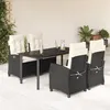Image de vidaXL Ensemble à Manger de Jardin avec Coussins 5 pcs, Table et Chaises avec Dossier Réglable, Meubles d'Extérieur, 3212736