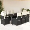 Image de vidaXL Ensemble à Manger de Jardin avec Coussins 9 pcs, Table et Chaises avec Dossier Réglable, Meubles d'Extérieur, 3212740