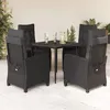 Image de vidaXL Ensemble à manger de jardin coussins 5pcs Noir Résine tressée 3212744