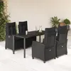 Image de vidaXL Ensemble à Manger de Jardin avec Coussins 5 pcs, Table et Chaises avec Dossier Réglable, Meubles d'Extérieur, 3212756