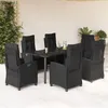 Image de vidaXL Ensemble à Manger de Jardin avec Coussins 7 pcs, Table et Chaises avec Dossier Réglable, Meubles d'Extérieur, 3212757