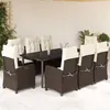 Image de vidaXL Ensemble à Manger de Jardin avec Coussins 9 pcs, Table et Chaises avec Dossier Réglable, Meubles d'Extérieur, 3212781