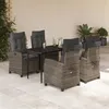 Image de vidaXL Ensemble à Manger de Jardin avec Coussins 5 pcs, Table et Chaises avec Dossier Réglable, Meubles d'Extérieur, 3212785