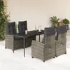Image de vidaXL Ensemble à Manger de Jardin avec Coussins 5 pcs, Table et Chaises avec Dossier Réglable, Meubles d'Extérieur, 3212786