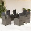 Image de vidaXL Ensemble à Manger de Jardin avec Coussins 7 pcs, Table et Chaises avec Dossier Réglable, Meubles d'Extérieur, 3212787