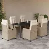 Image de vidaXL 7-delige Tuinset met kussens poly rattan beige3212817