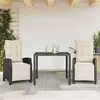 Image de vidaXL 3-delige Tuinset met kussens poly rattan zwart3212882
