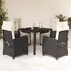 Image de vidaXL 5-delige Tuinset met kussens poly rattan zwart3212883
