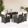 Image de vidaXL Ensemble à Manger de Jardin avec Coussins 7 pcs, Table et Chaises avec Dossier Réglable, Meubles d'Extérieur, 3212885