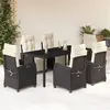 Image de vidaXL Ensemble à Manger de Jardin avec Coussins 7 pcs, Table et Chaises avec Dossier Réglable, Meubles d'Extérieur, 3212886