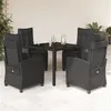 Image de vidaXL 5-delige Tuinset met kussens poly rattan zwart3212889