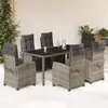 Image de vidaXL Ensemble à Manger de Jardin avec Coussins 7 pcs, Table et Chaises avec Dossier Réglable, Meubles d'Extérieur, 3212898