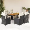 Image de vidaXL Ensemble à Manger de Jardin avec Coussins 7 pcs, Table et Chaises avec Dossier Réglable, Meubles d'Extérieur, 3212903