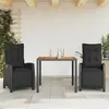 Image de vidaXL Ensemble à Manger de Jardin avec Coussins 3 pcs, Table et Chaises avec Dossier Réglable, Meubles d'Extérieur, 3212906