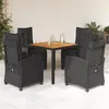 Image de vidaXL Ensemble à Manger de Jardin avec Coussins 5 pcs, Table et Chaises avec Dossier Réglable, Meubles d'Extérieur, 3212907