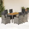 Image de vidaXL Ensemble à Manger de Jardin avec Coussins 7 pcs, Table et Chaises avec Dossier Réglable, Meubles d'Extérieur, 3212915