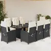 Image de vidaXL Ensemble à Manger de Jardin avec Coussins 9 pcs, Table et Chaises avec Dossier Réglable, Meubles d'Extérieur, 3212919
