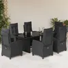 Image de vidaXL Ensemble à Manger de Jardin avec Coussins 7 pcs, Table et Chaises avec Dossier Réglable, Meubles d'Extérieur, 3212920