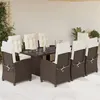 Image de vidaXL Ensemble à Manger de Jardin avec Coussins 9 pcs, Table et Chaises avec Dossier Réglable, Meubles d'Extérieur, 3212923