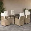 Image de vidaXL Ensemble à Manger de Jardin avec Coussins 7 pcs, Table et Chaises avec Dossier Réglable, Meubles d'Extérieur, 3212926