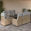 Image de vidaXL 9-delige Tuinset met kussens poly rattan gemengd beige3212929