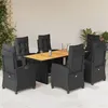 Image de vidaXL 7-delige Tuinset met kussens poly rattan zwart3212936