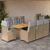 Image de vidaXL 9-delige Tuinset met kussens poly rattan gemengd beige3212943