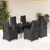 Image de vidaXL Ensemble à Manger de Jardin avec Coussins 7 pcs, Table et Chaises avec Dossier et Repose-pied Réglables, 3212964