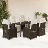 Image de vidaXL Ensemble à Manger de Jardin avec Coussins 7 pcs, Table et Chaises avec Dossier et Repose-pied Réglables, 3212985