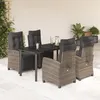Image de vidaXL Ensemble à Manger de Jardin avec Coussins 5 pcs, Table et Chaises avec Dossier et Repose-pied Réglables, 3212998