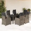Image de vidaXL Ensemble à Manger de Jardin avec Coussins 7 pcs, Table et Chaises avec Dossier et Repose-pied Réglables 3212999