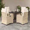 Image de vidaXL Ensemble à Manger de Jardin avec Coussins 5 pcs, Table et Chaises avec Dossier et Repose-pied Réglables, Meubles d'Extérieur, Moderne, Beige Résine Tressée