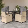 Image de vidaXL Ensemble à Manger de Jardin avec Coussins 5 pcs, Table et Chaises avec Dossier Réglable, Meubles d'Extérieur, Moderne, Mélange Beige Résine Tressée