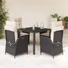 Image de vidaXL 5-delige Tuinset met kussens poly rattan zwart3213059