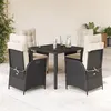 Image de vidaXL 5-delige Tuinset met kussens poly rattan zwart3213060