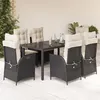 Image de vidaXL Ensemble à Manger de Jardin avec Coussins 7 pcs, Table et Chaises avec Dossier Réglable, Meubles d'Extérieur, 3213062