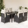 Image de vidaXL Ensemble à Manger de Jardin avec Coussins 7 pcs, Table et Chaises avec Dossier Réglable, Meubles d'Extérieur, 3213063